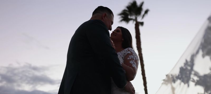 Wedding film still: Emily & James